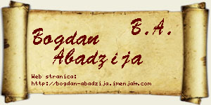 Bogdan Abadžija vizit kartica